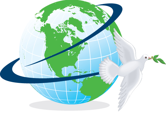 Dove circling the globe