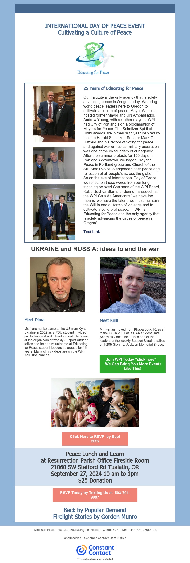 World Peace Day Lunch